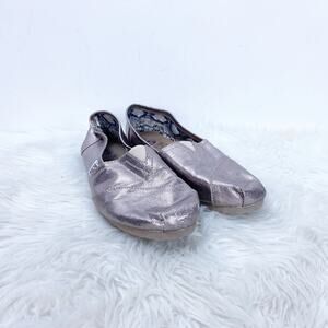 Bobs Skechers 8.5 Womens Rose Gold Metallic Slip-on Flats